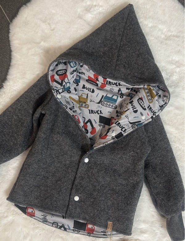 Wollwalkjacke in grau