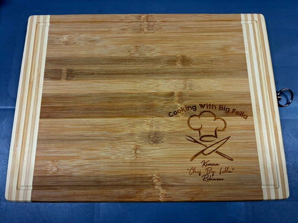 "Cooking with Big Fella" Bamboo Cutting Board (18"x15")