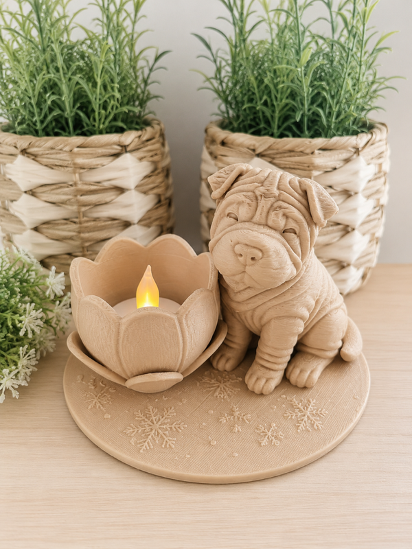 Shar-Pei waxinelichthouder