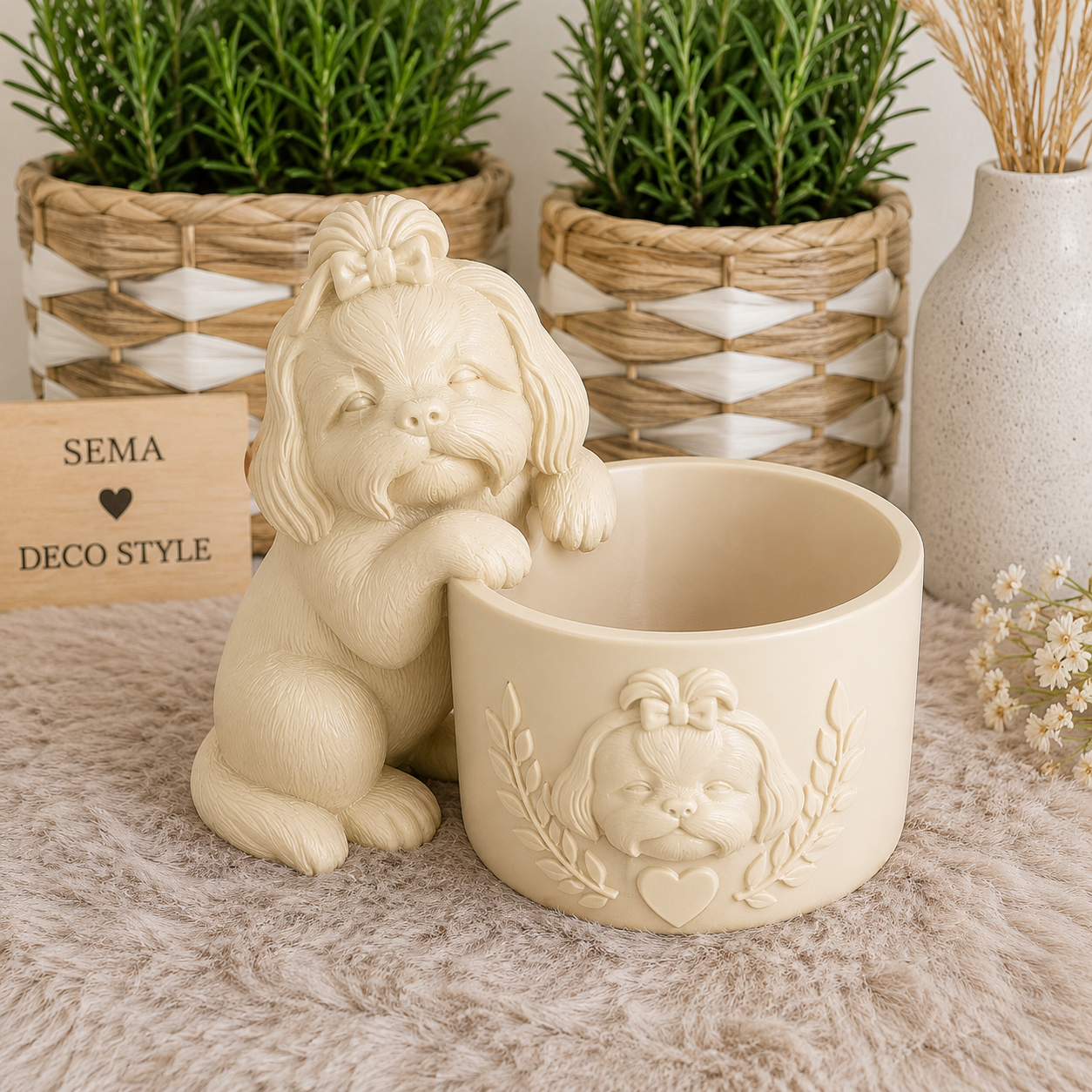 Shih Tzu bloempot – 3D-geprinte dieren bloempot