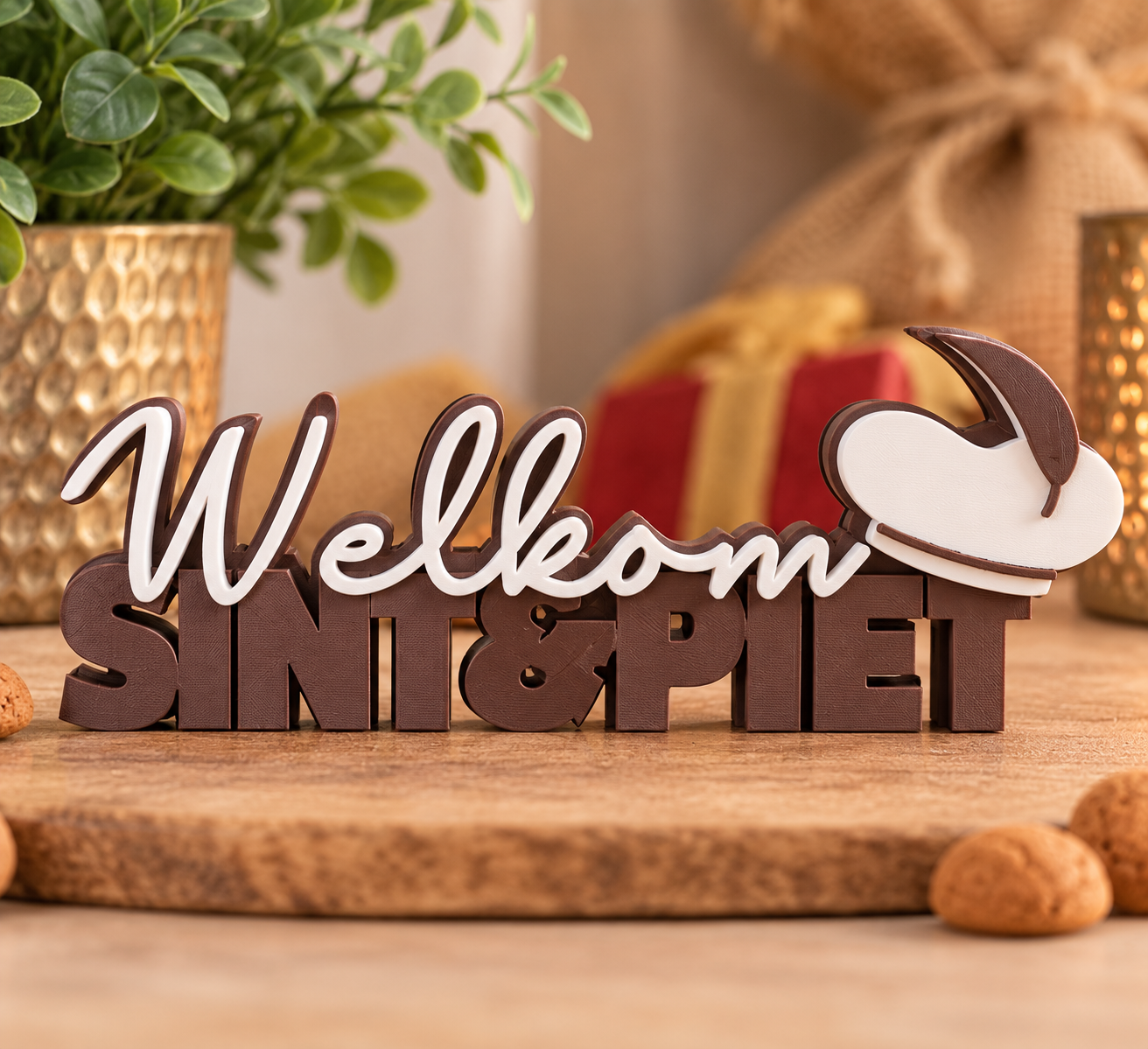 Sint en piet bruin wit