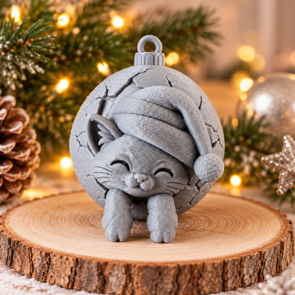 Kerstbal kat