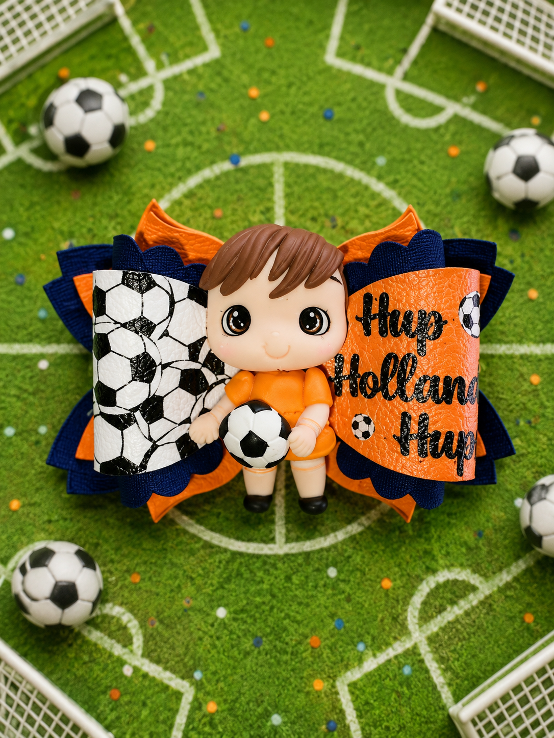 Voetbal jongen bruin haar