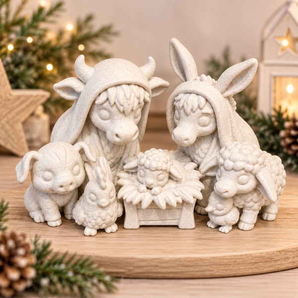 Kerststalletje boerderij dieren