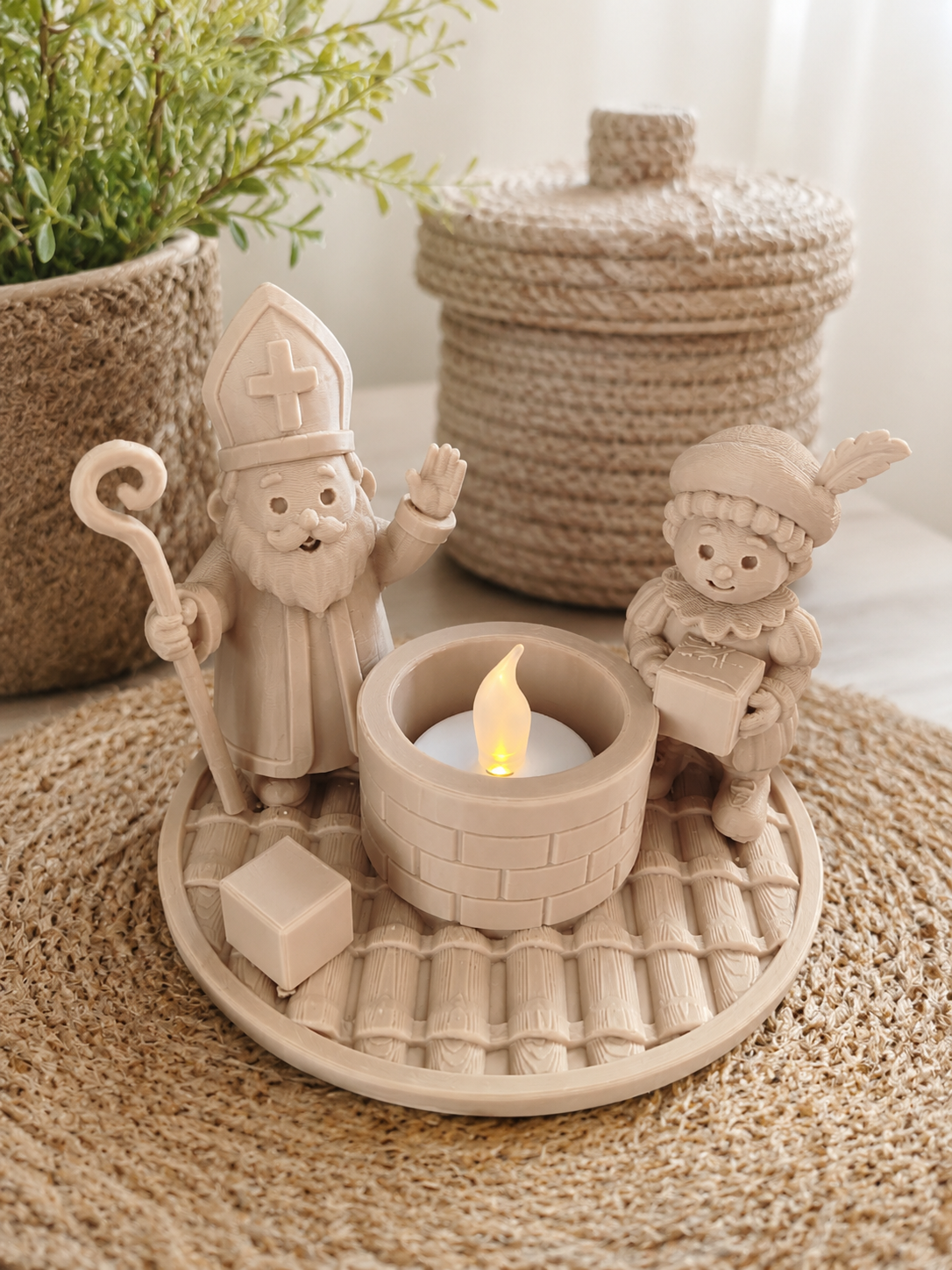 Sint en piet waxinelichthouder