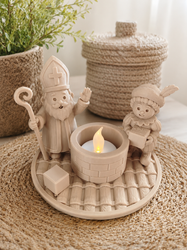 Sint en piet waxinelichthouder