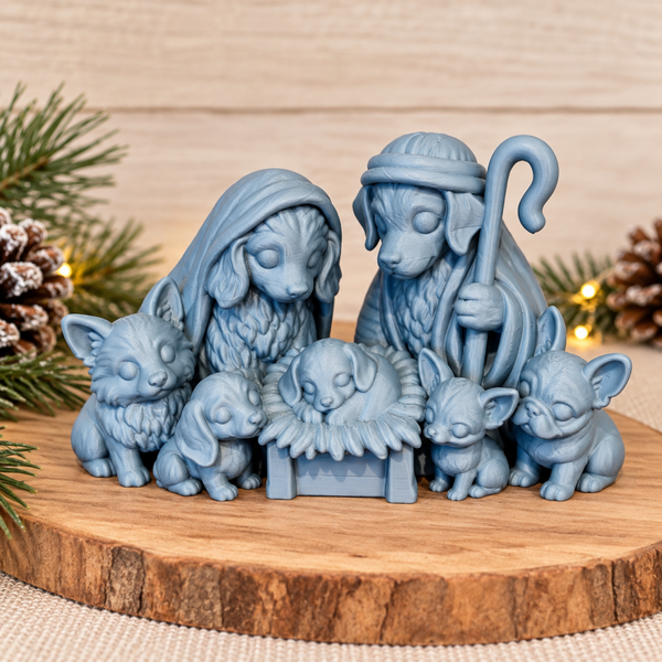 Kerststalletje met honden