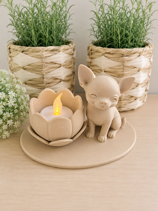 Chihuahua korthaar waxinelichthouder