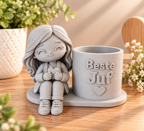 Juf bloempotje