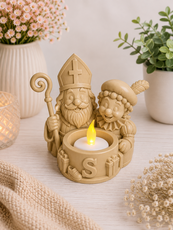 Sint en piet waxinelichthouder
