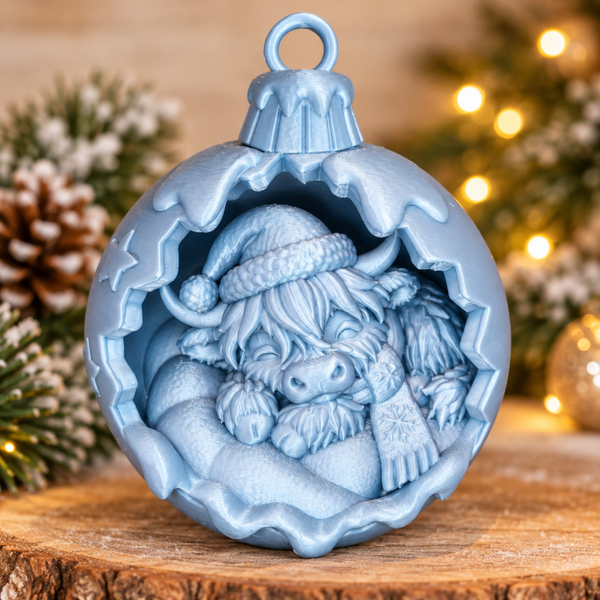 Grote kerstbal Schotse hooglander