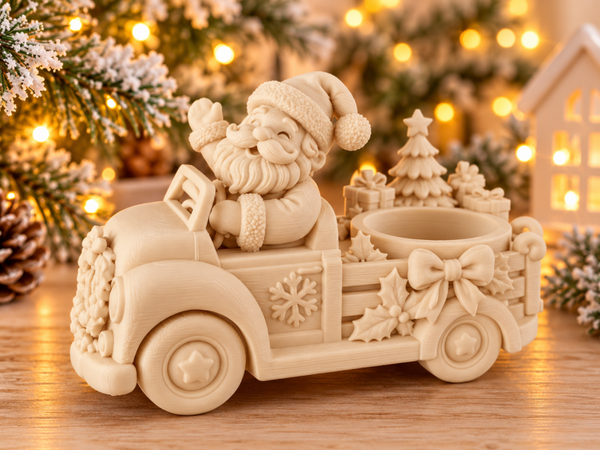 Kerstman in auto