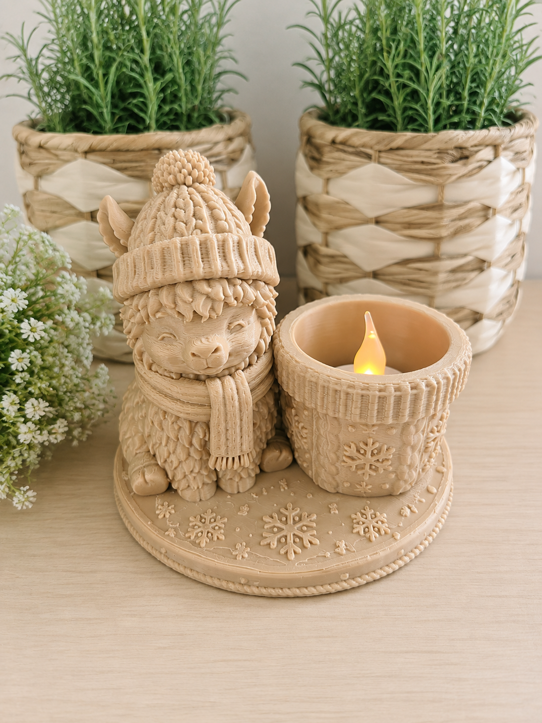 Alpaca waxinelichthouder