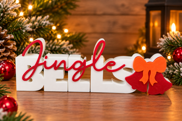 Jingle bells tekstdecoratie kerst