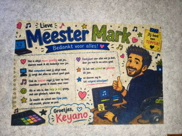 Placemat met eigen tekst