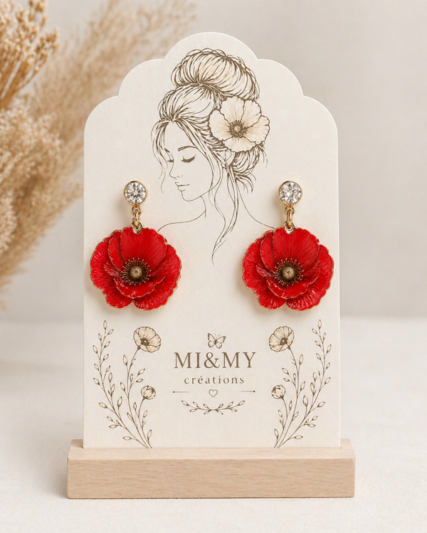 Boucles d'oreilles Coquelicot