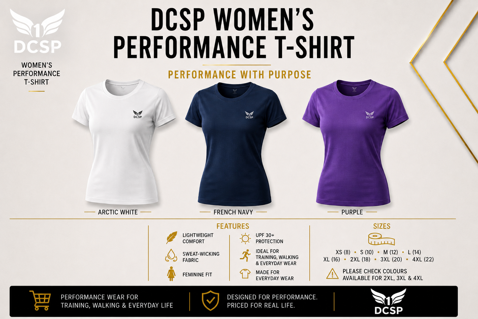 Ladies Performance Plus size T shirts