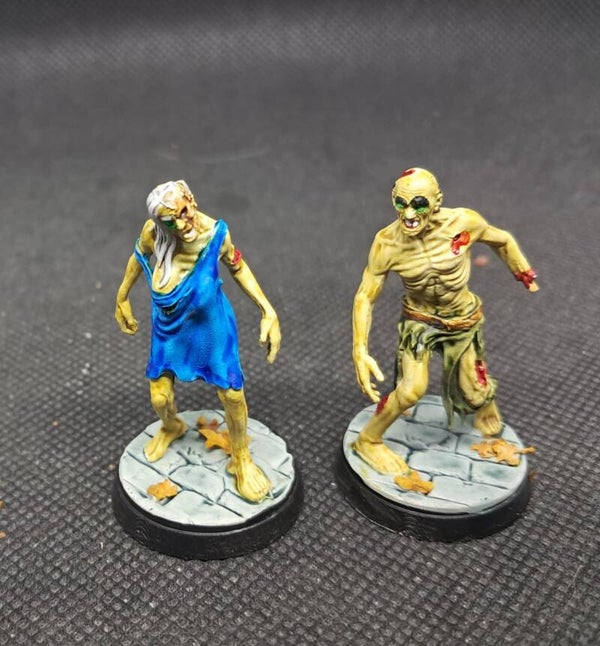 Well painted zombie civilians