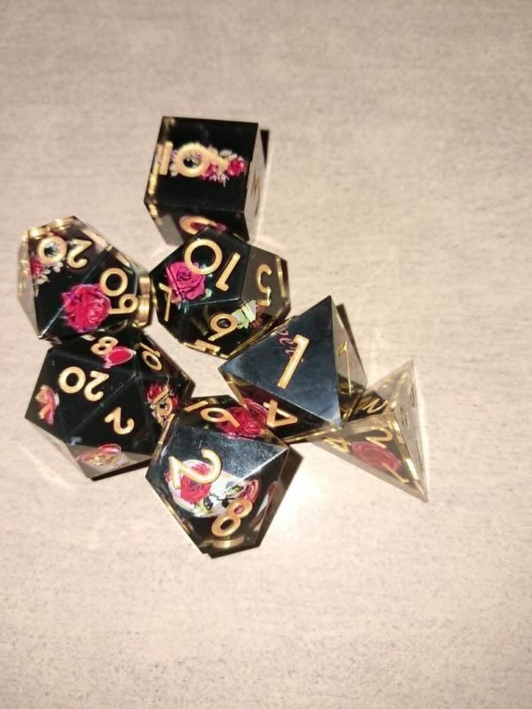 Black Rose d&d dice