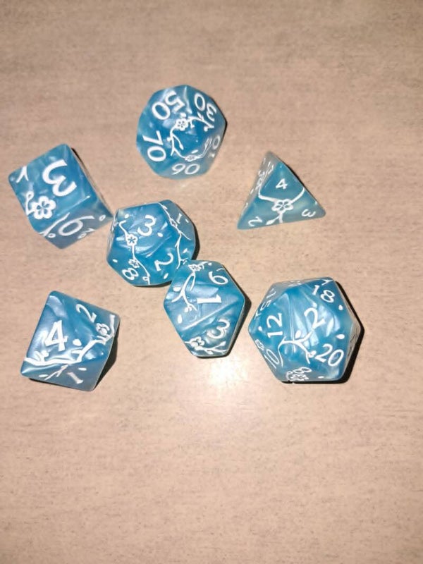 Blue blossem d&d dice