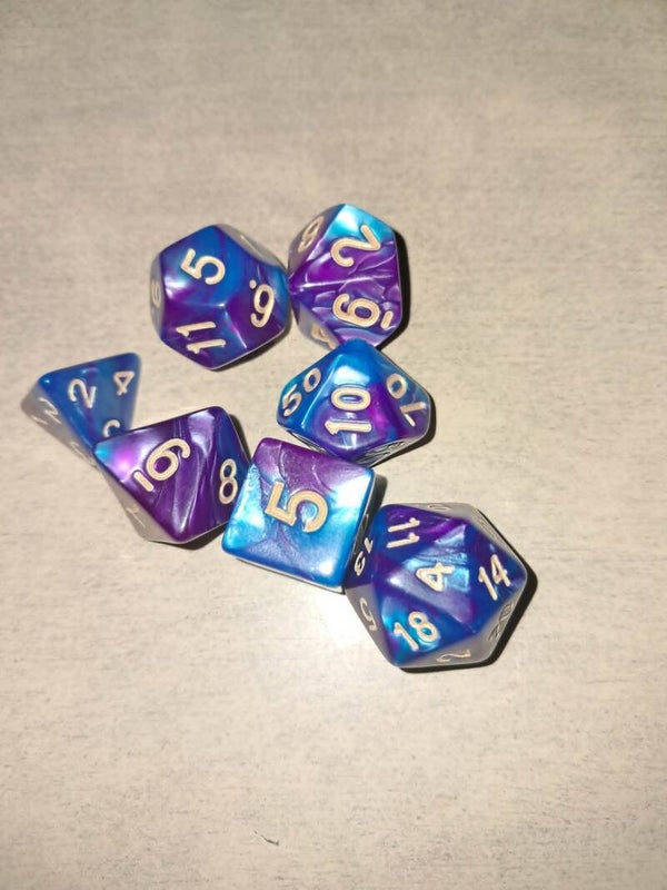 Blue/purple d&d dice
