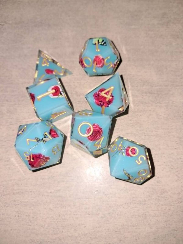 Emerald rose d&d dice