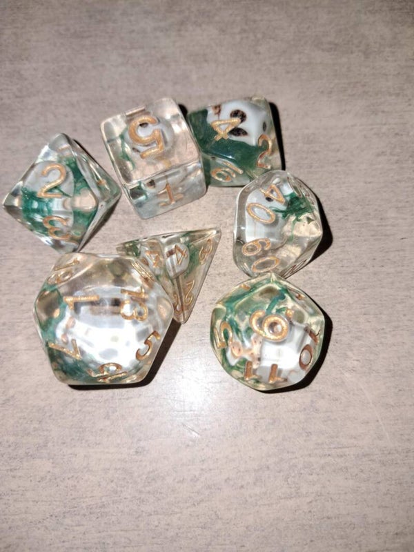 Skull with green branch d&d dice