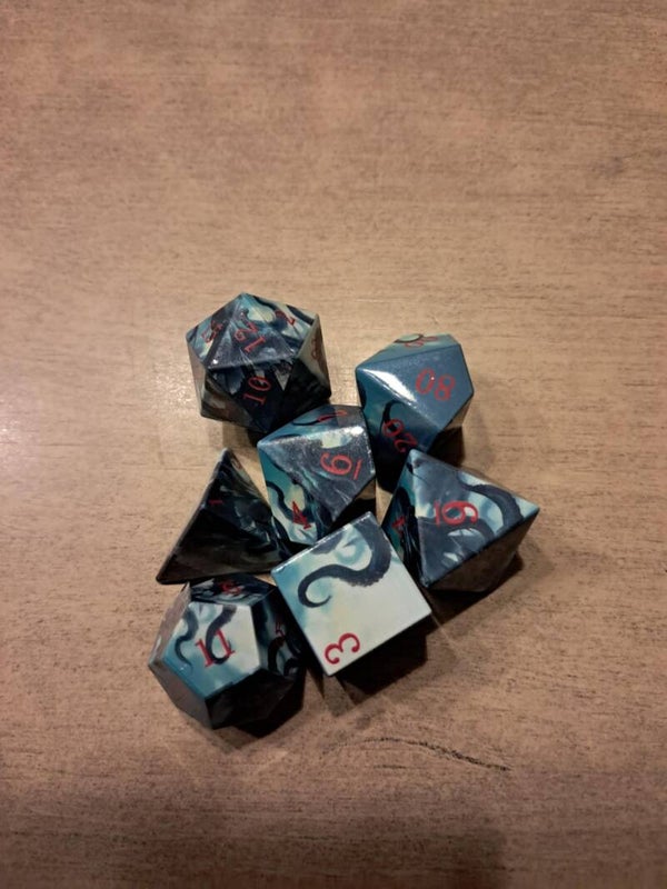 Uv printed kraken d&d dice