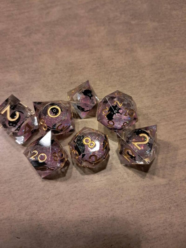 Liquid Core Black Cat dice