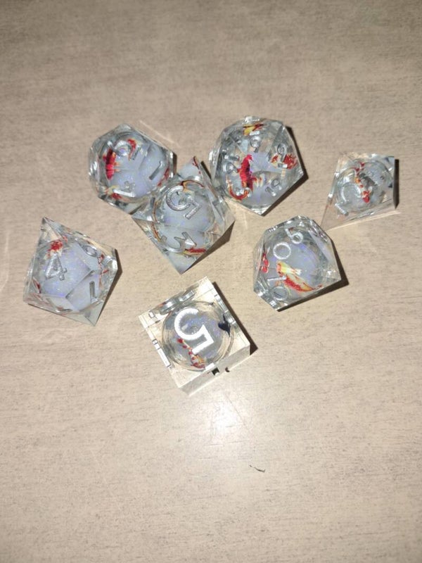 Liquid core Koi d&d dice