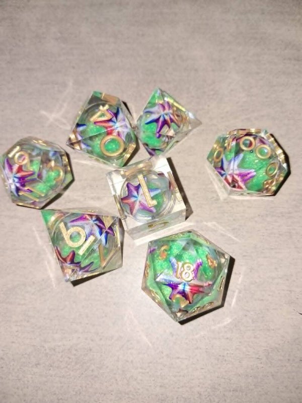 Liquid core sea star d&d dice