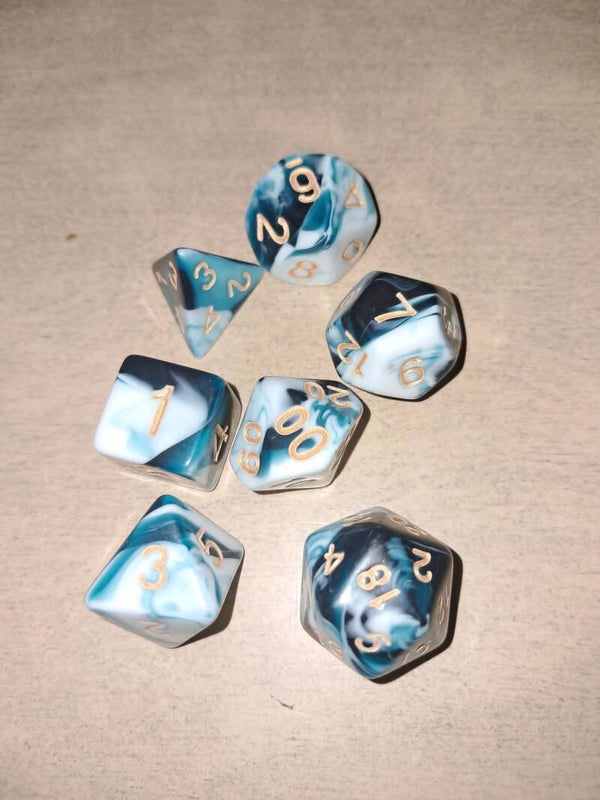 2 colored marble dice