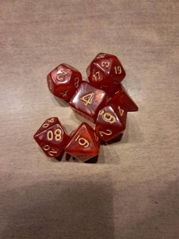 Red Marbled d&d dice