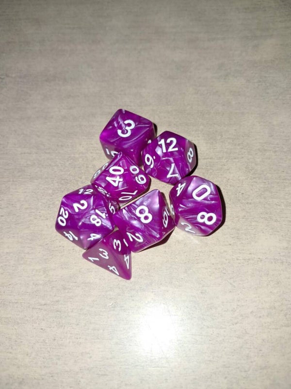 Marbled pink d&d dice