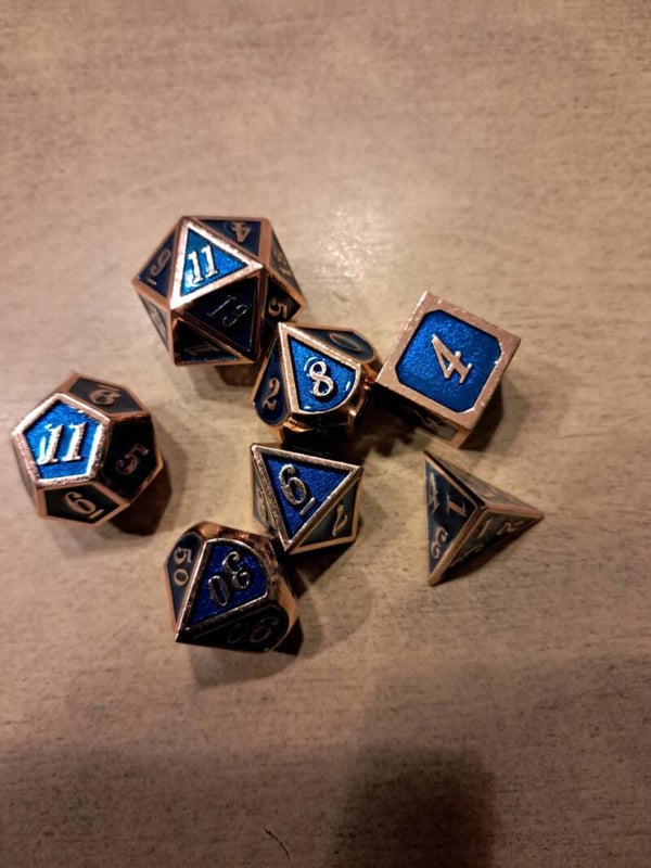 Metal Blue/copper d&d dice