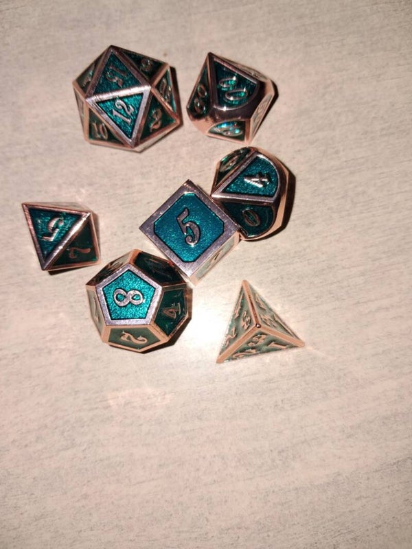 Metal Turquoise d&d dice