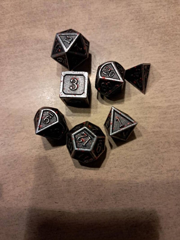 Metal Bloodspatter d&d dice