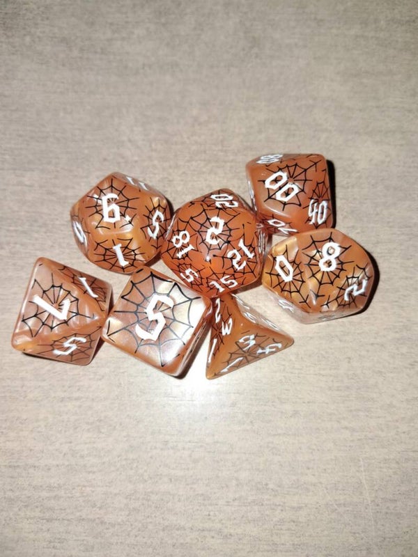 Orange Web d&d dice