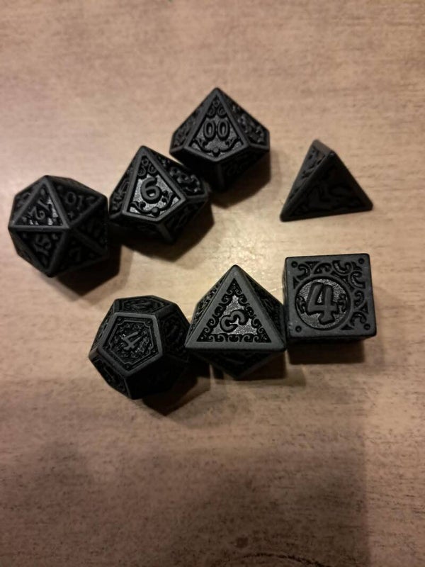 Black Retro d&d dice