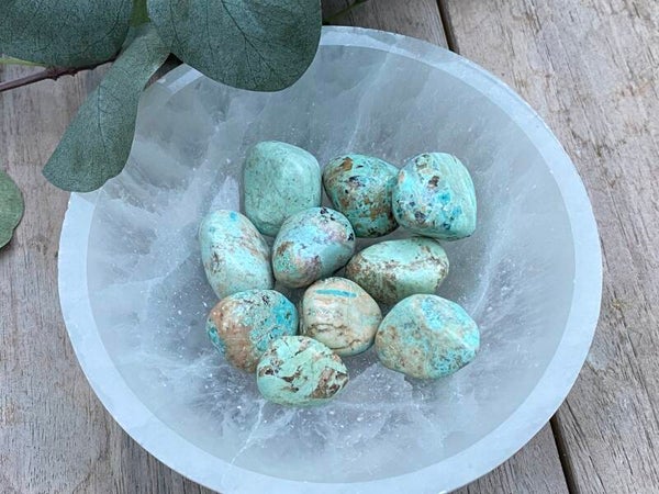 Chrysocolla trommelstenen