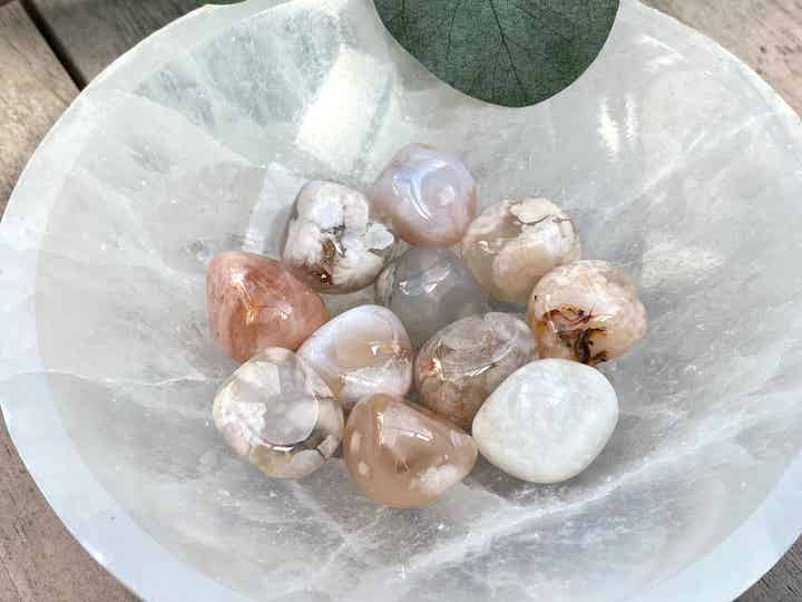 Bloem agaat trommelstenen