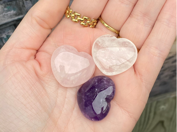 Gouden driehoek hartjes setje 2,5cm