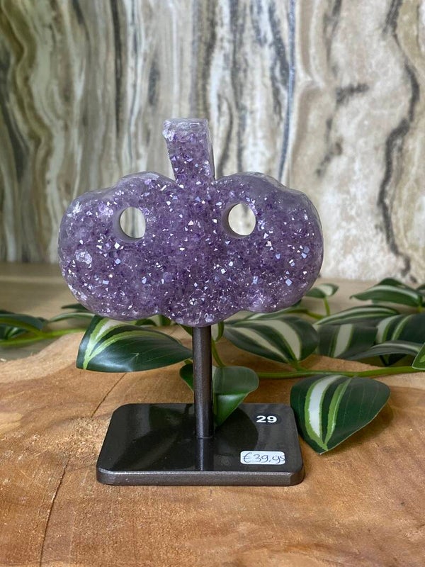 Amethist pompoen op standaard 29