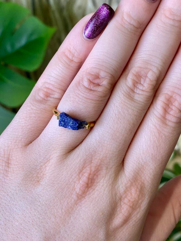 Ring ruw Sodaliet goud 18-1