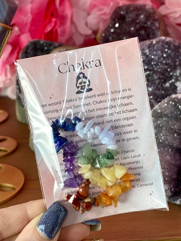 Chakra split armband in verpakking