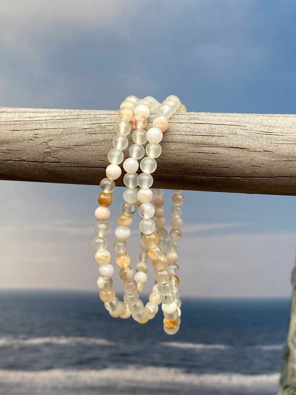 Bloem agaat armband 4mm