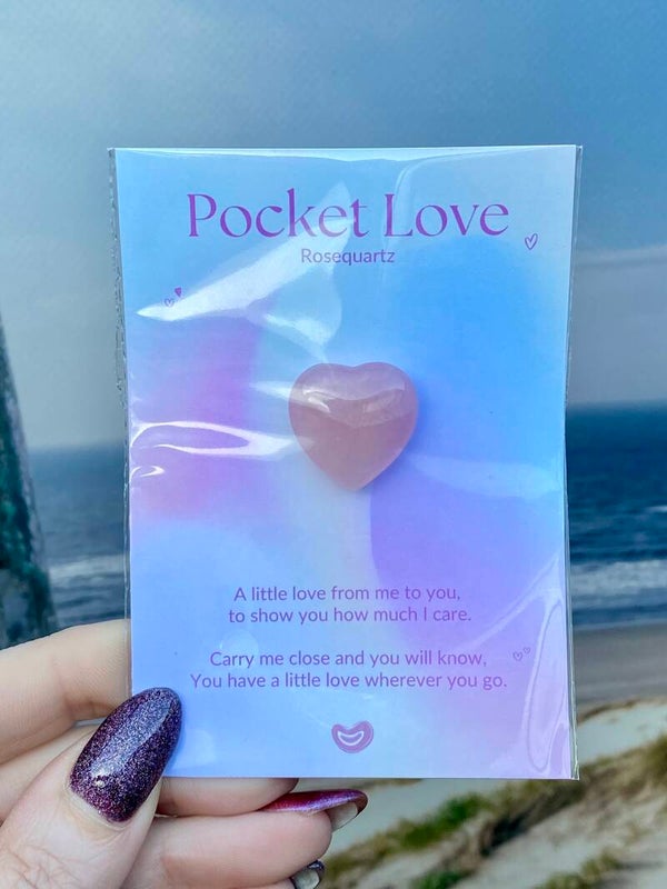 Rozenkwarts hartje cadeausetje