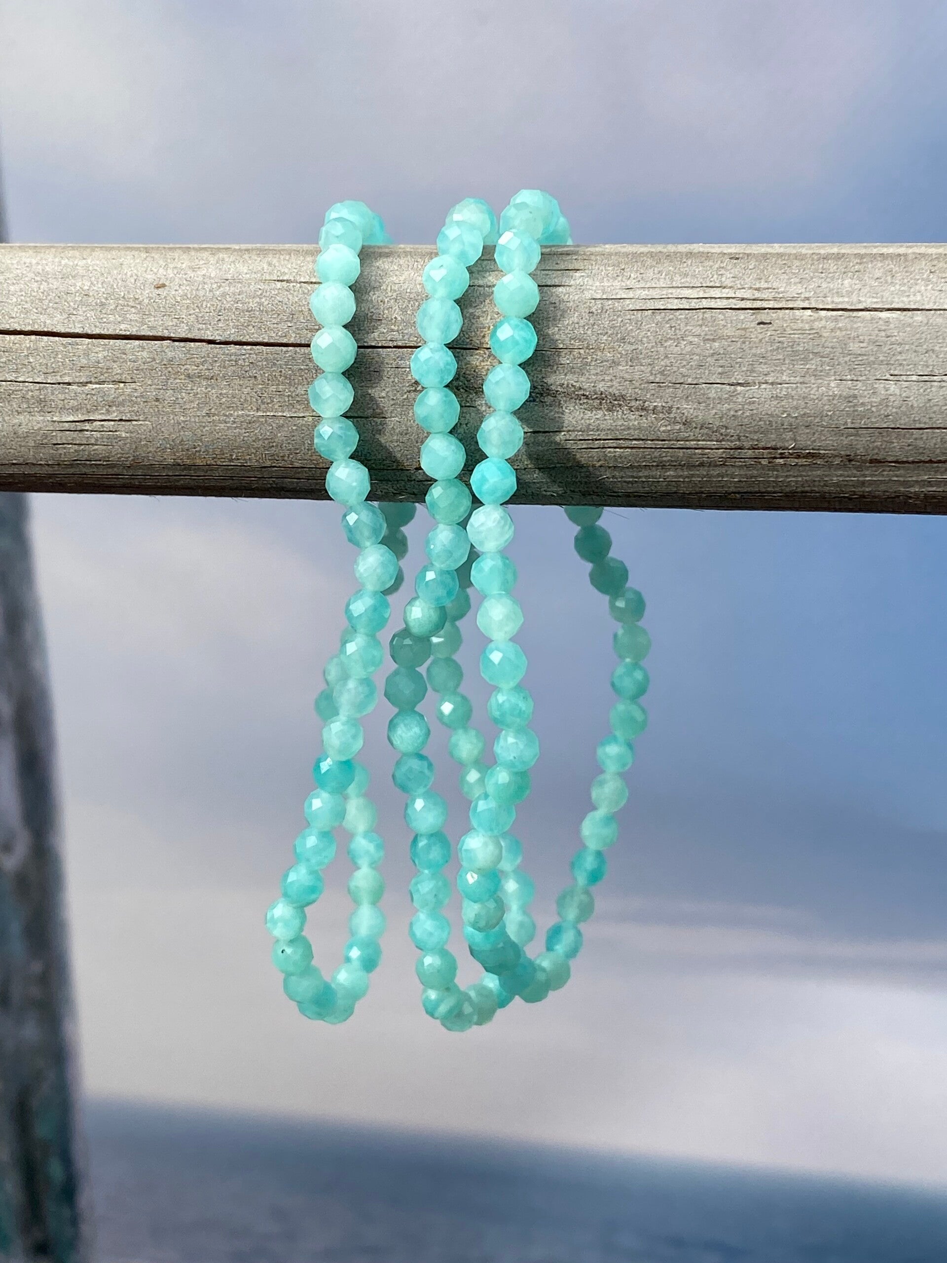 Amazoniet facet armband 4mm