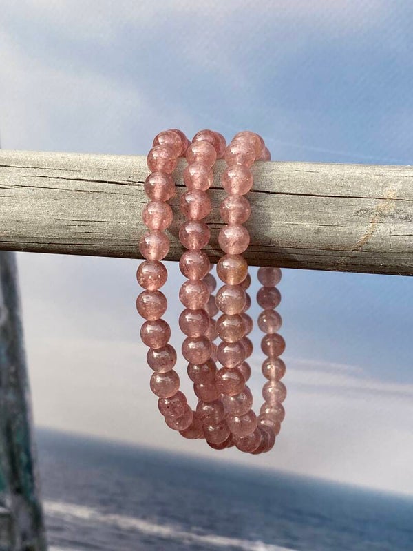 Aardbeien kwarts armband 6mm