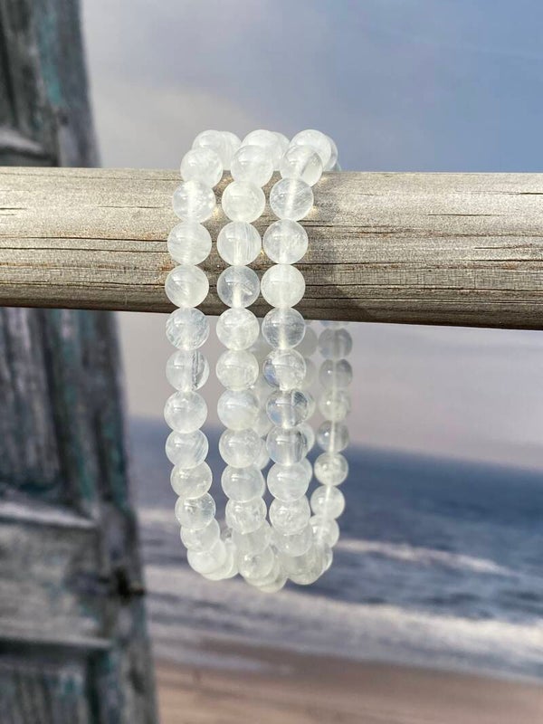 Regenboog maansteen armband 6mm